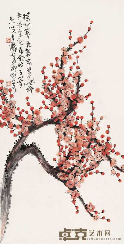 汪吉麟 梅花 立轴 69×35cm